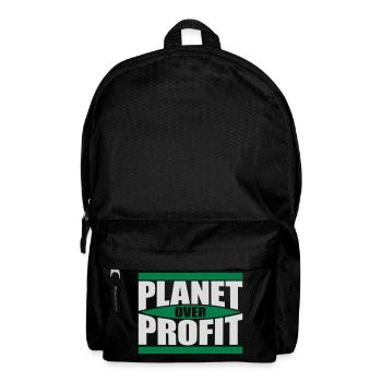 planet over profit Zitat - Rucksack - Schwarz - Vorne