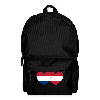 Holland Austria Flag Heart - Backpack - black - Front