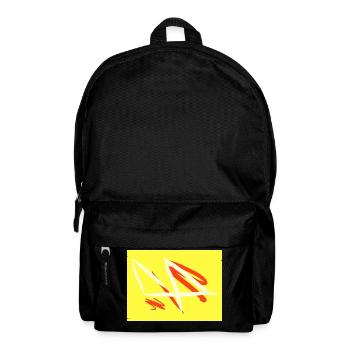 Yellow rectangle on black T-shirt. - Backpack - black - Front
