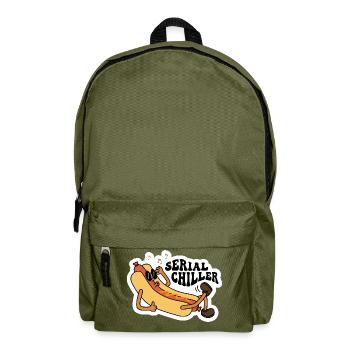 Serial Chiller Sarkastic Hot Dog Design - Rucksack - Olivgrün - Vorne