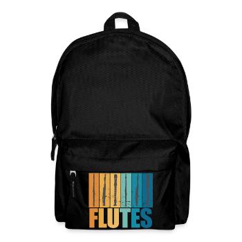 Flute Vintage Musician Instrument Gift - Backpack - black - Front