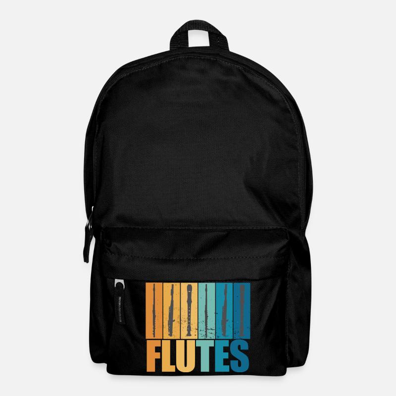 Flöte Vintage Musiker Instrument Geschenk - Rucksack - Schwarz