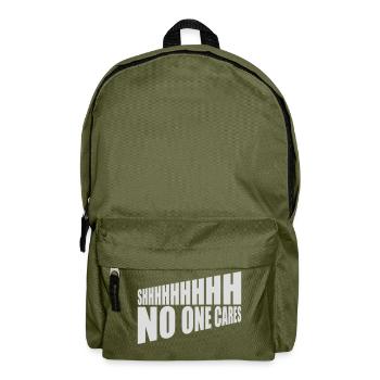 shhh no one cares - Backpack - olive green - Front