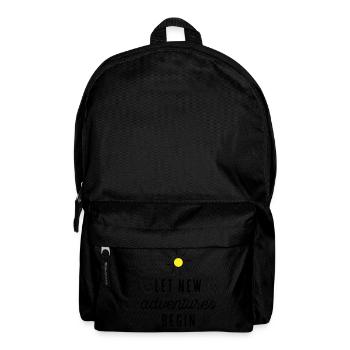Abenteuer beziehungsweise Neuanfang - Rucksack - Schwarz - Vorne