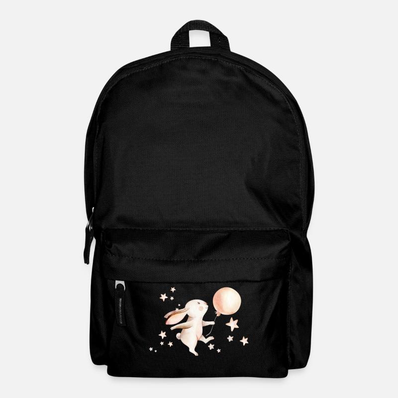 Hase mit Luftballon und Sternen - Rucksack - Schwarz