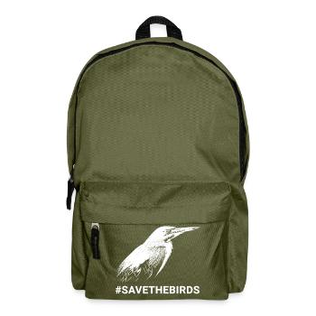 Guardians of nature #Grünreiher #savethebirds - Backpack - olive green - Front