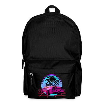 Retro Wave Sport Car Vaporwave Sunset - Backpack - black - Front