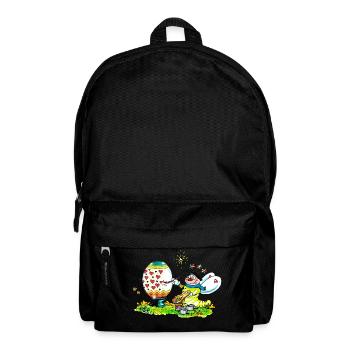 Blühwürmchen bemalt ein herziges Osterei - Rucksack - Schwarz - Vorne