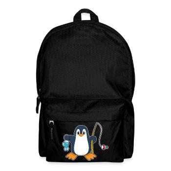 Pinguin Angler Fisch Angeln - Rucksack - Schwarz - Vorne