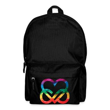 Unendliche Liebe Regenbogenherz LGBTQ Pride Heart - Rucksack - Schwarz - Vorne