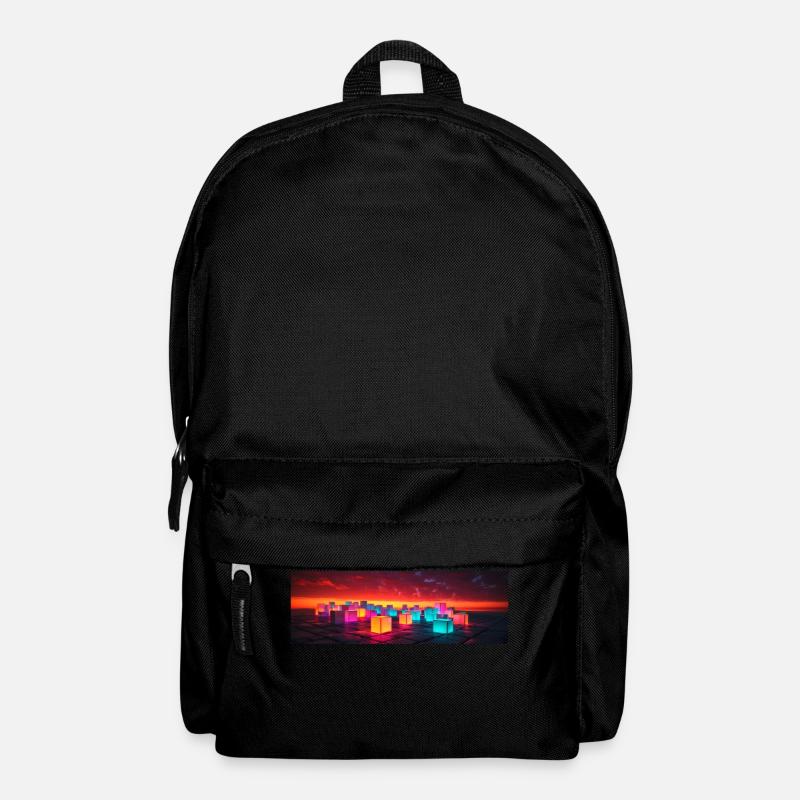 Neon Cubes at sunset - Rucksack - Schwarz
