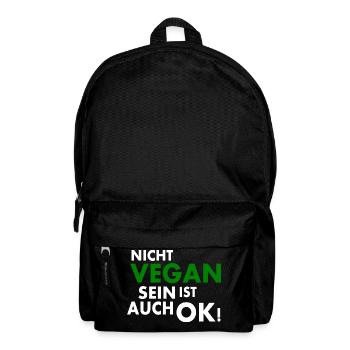 Nicht vegan sein ist auch ok - Rucksack - Schwarz - Vorne