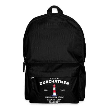 Flensburger Förde, Leuchtturm Falshöft, Durchatmen - Rucksack - Schwarz - Vorne