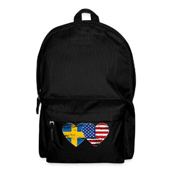 Suède USA Drapeau Coeur Utilisé - Sac à dos - noir - Devant