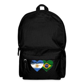 Argentine Brésil Drapeau Coeur Utilisé - Sac à dos - noir - Devant