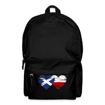 Scotland Poland Flag Heart Used - Backpack - black - Front