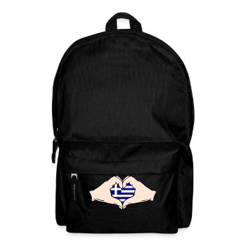 Greece Heart Shape with Hands - Backpack - black - Front