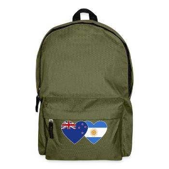 Coeur de drapeau de la Nouvelle-Zélande Argentine - Sac à dos - vert olive - Devant