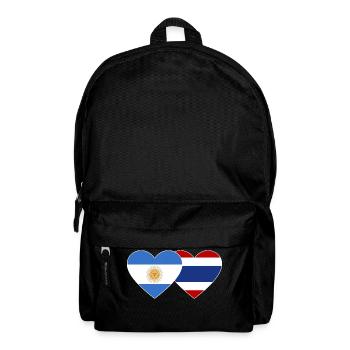 Argentinien Thailand Flagge Herz - Rucksack - Schwarz - Vorne