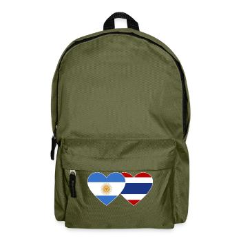 Argentinien Thailand Flagge Herz - Rucksack - Olivgrün - Vorne