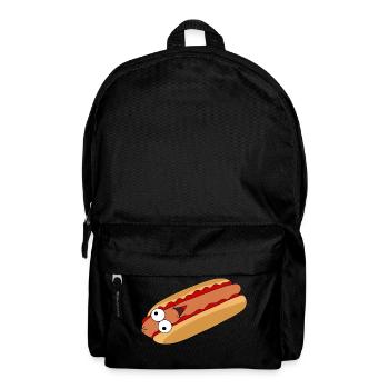 Hotdog mit Gesicht - Rucksack - Schwarz - Vorne