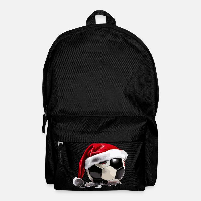 Soccer Christmas Santa Hat Ball - Backpack - black
