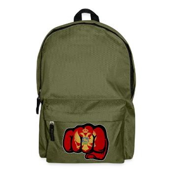Montenegro Flagge Faust - Rucksack - Olivgrün - Vorne