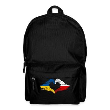 Ukraine Poland Heart shape with hands used - Backpack - black - Front