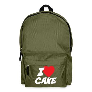 Ich liebe Kuchen - Rucksack - Olivgrün - Vorne