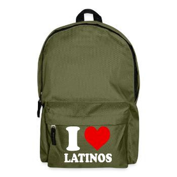J’aime les Latinos Coeur Drôle Spirituel - Sac à dos - vert olive - Devant