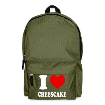 Ich liebe Cheescake Herz Lustig Witzig - Rucksack - Olivgrün - Vorne