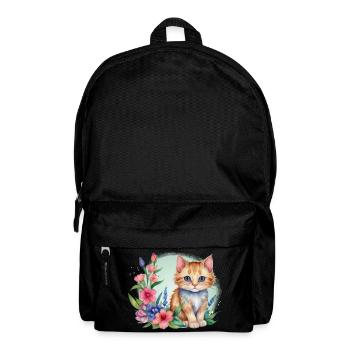 Kätzchen in einer Blumenwiese - Rucksack - Schwarz - Vorne