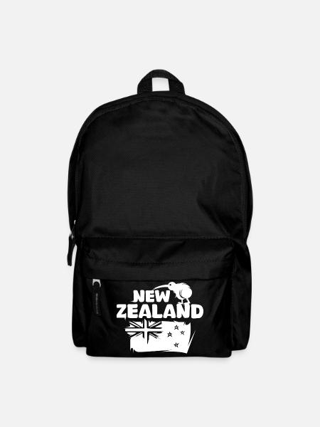 Nouvelle-Zélande Kiwi drapeau Illustration bande dessinée graphique - Sac à dos - noir