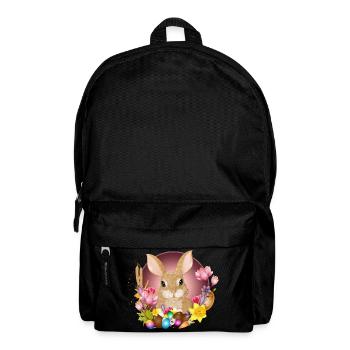 Easter Wreath & Easter Eggs with Rabbit as Easter Bunny - Backpack - black - Front