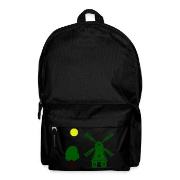 windmühle baum - Rucksack - Schwarz - Vorne