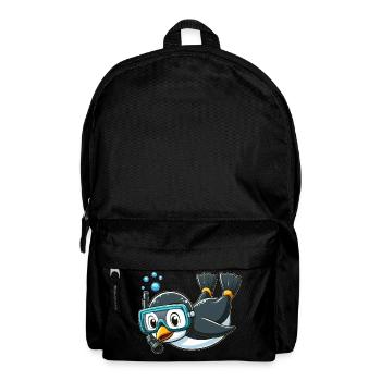 Cute Penguin Cartoon Diver Deep Sea Diver - Backpack - black - Front
