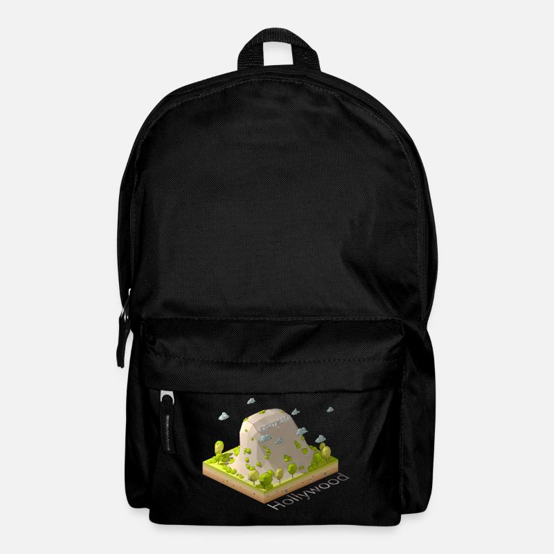 Geometrisches Low-Poly-Hollywood-Zeichen - Rucksack - Schwarz