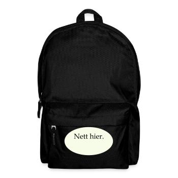 Nett hier Blanko Vorlage - Rucksack - Schwarz - Vorne