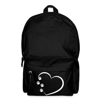 Heart with Paws Gift for Dog Lover - Backpack - black - Front
