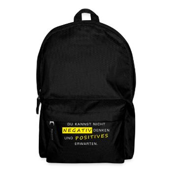 Negativ denken und positives Erwarten geht nicht - Rucksack - Schwarz - Vorne