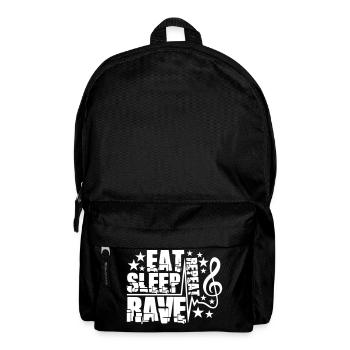 Eat Sleep Rave Repeat Essen Schlafen Raven Spruch - Rucksack - Schwarz - Vorne