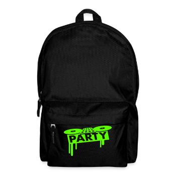 Mischpult Party Spray DJ Vinyl Schallplatte Musik - Rucksack - Schwarz - Vorne