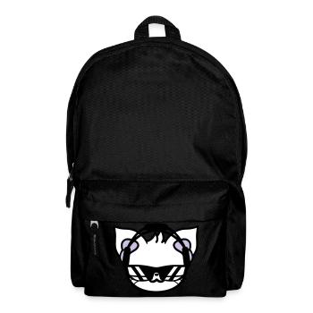 Coole Süße DJ Katze Tier Kopf Haustier Kätzchen - Rucksack - Schwarz - Vorne