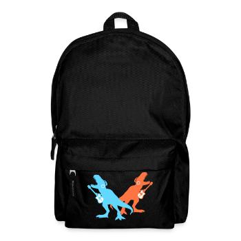 2 T-Rex Dinos Zwei Dinosaurier Gitarre Musik Team - Rucksack - Schwarz - Vorne