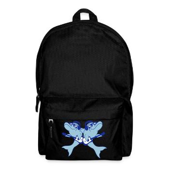 Zwei Delfine Spielen Gitarre Party Musik Rock Team - Rucksack - Schwarz - Vorne