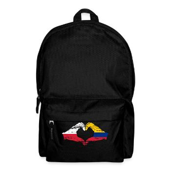Polen Kolumbien Flagge Hände Herzform used - Rucksack - Schwarz - Vorne