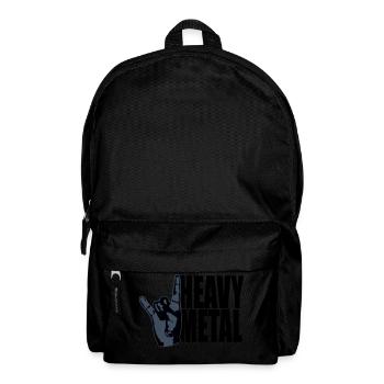 Heavy Metal Rock Musique Cors Geste Main Texte Logo - Sac à dos - noir - Devant
