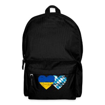 Ukraine Bavaria Flag Heart used - Backpack - black - Front