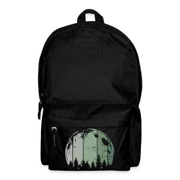 Moon forest tree retro vintage icon logo - Backpack - black - Front