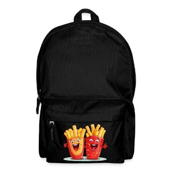 french fries love frieze lover frits face - Backpack - black - Front
